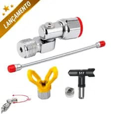 Kit Airless Bico 517 + Porta Bico + Prolongador 50cm + Angulador