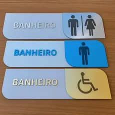 Placa Sinalização Identificação De Banheiro Unissex Acrilico