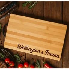 Tábua De Corte Personalizada Com Nome Logo Frase Time 30x20 Gravação a Laser