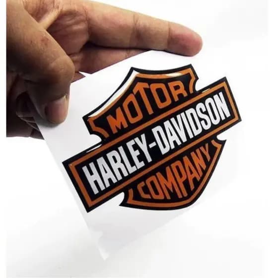 Adesivo Envernizado Logo Harley Davidson Moto Carro Notebook