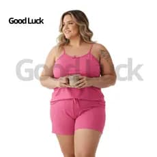 Pijama Baby Doll Plus Size Feminino Adulto Short Doll  Liso Linha Noite Adulto Super Fresquinho