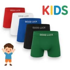 Kit 5 Cuecas Box Cueca Boxer Infantil Microfibra liso CORES SORTIDAS/ALEATÓRIA