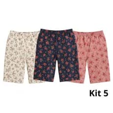 Kit Bermudas Senhora Malha Fria Fresquinha Confortavel Dia a Dia  Feminino Adulto