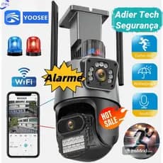 Câmera De Segurança WiFi YOOSE Externa Lente Dupla Com Sirene Full Hd Wifi Visão Noturna App YOOSE