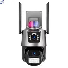 Camera Speed Dome IP 3.6mm Lente Dupla WIFI com Sirene Policial e Alarme app:YOOSE