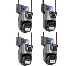 KIT Câmera De Segurança Externa Lente IC Dupla Com Sirene Wifi 6mp Full Hd 4K 360graus Visão Noturna