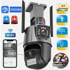 Camera De Segurança Wi-Fi Externa Lente Dupla YOOSEE IP66 360° 4k 6mp Sirene Policial À Prova D'água ICSEE