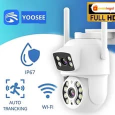 Câmera De Segurança Lente Dupla YOOSEE IP66 Wi-Fi 360° Sensor Movimento Visão Noturna 2 em 1 Fixa