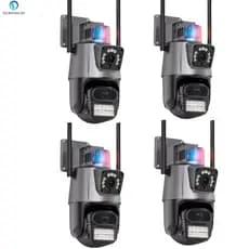 KIT Câmera De Segurança Externa Lente YOOSEE Dupla Com Sirene Wifi 6mp Full Hd 4K 360graus Visão Noturna