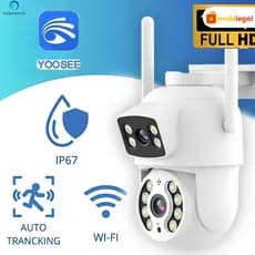 Câmera De Segurança Lente Dupla YOOSEE IP66 Wi-Fi 360° Sensor Movimento Visão Noturna 2 em 1 Fixa