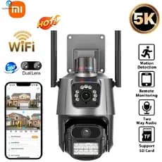 Camera De Segurança Wi-Fi Externa Lente Dupla YOOSE 360° 4k 6mp Sirene Policial À Prova D'água PTZ WiFi CCTV 1080P Visão