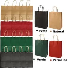 20 sacos de presente de papel Kraft de cores mistas tamanho 15 x 8 x 21 cm incluem quatro cores duráveis ecologicamente