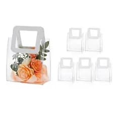 5 pçs sacola de PVC transparente branco quadrado tote Design tamanho 17x17x8.5cm leve durável adequado para múltiplas ce
