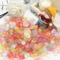 800-1200 peças botões de resina de cores mistas transparentes 2 furos 4 furos botões redondos faça você mesmo conjunto d