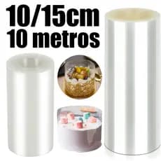 Borda de bolo de 10m 10/15cm, espessada, transparente, fibra de acetato, acessórios de cozimento, borda de bolo de Choco