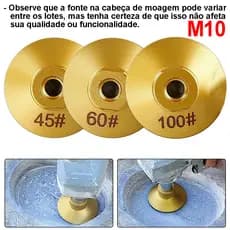 Almofada de polimento de moagem de diamante de grau profissional 2 polegadas M10 Rebarbadora 45 #/ 60 #/ 100 #Welding Re