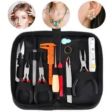 Um conjunto completo de Kits de reparo de joias (19 peças), embalagem de caixa de armazenamento, incluindo alicates de p