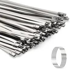 Abraçadeiras de aço inoxidável com travamento automático 4.6 x 150 mm, Material 304 multifuncional resistente, telhado d