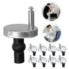 Conjunto de 8 peças de parafuso articulado Universal para vaso sanitário, aço inoxidável + plástico, forte e durável, su