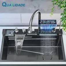 Kit Cuba Cozinha Gourmet Completa Inox Torneira Bancada 4 Funções Torneira Cuba Para Pia De Cozinha