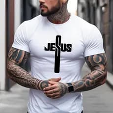 Camiseta Personalizada Evangelica Com Cruz Escrita Jesus 100% Algodão Unissex