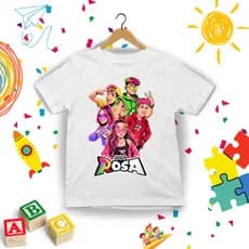 Camiseta Infantil Dos Rosas Turma Blusa 100% Algodão Moda Kids Tendência Menino Menina Envio Rápido