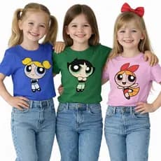Kit 3 Camisetas Infantil As Meninas Superpoderosas Blusinhas 100% Algodão Envio Rápido Moda Kids