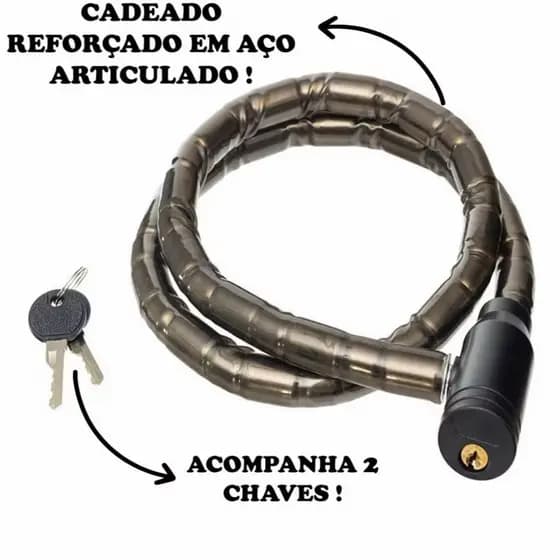 Cadeado Articulado GTA Corrente Grossa Resistente Anti furto Bicicleta Bike Moto Estepe