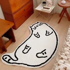 Gato bonito dos desenhos animados imitação de caxemira quarto Bay janela cobertor cabeceira sala estar decoração tapete