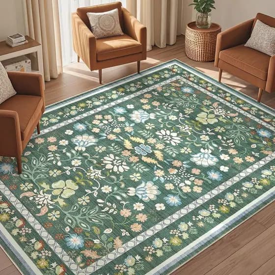 Retro flor quarto sala de estar casa cristal veludo capa completa antiderrapante resistente à sujeira tapete decorativo