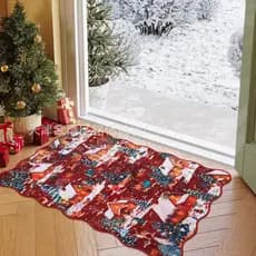 Venda quente tapetes de árvore de natal tapetes de entrada resistentes à sujeira fácil cuidado tapetes decorativos PSQI