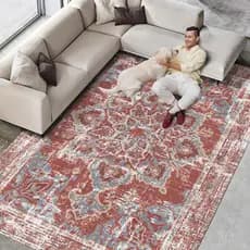 Retro persa estilo étnico quarto sala de estar mesa de café tapete completo decoração de cabeceira tapete resistente à s