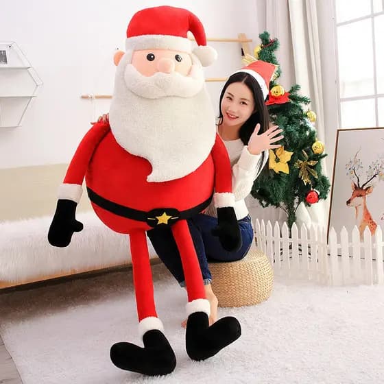 Boneca de papai noel de pernas compridas brinquedo de pelúcia grande presente de natal crianças boneca de natal decoraçã