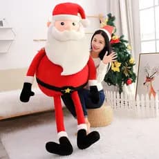 Boneca de papai noel de pernas compridas brinquedo de pelúcia grande presente de natal crianças boneca de natal decoraçã