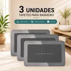 Tapetes para Banheiro Absorvente Antiderrapante Secagem Rápida Macio Durável