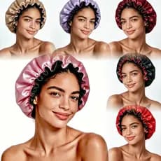 Unidades Touca de Cetim Dupla Face Ajustável – Anti-Frizz/ Proteção Para Cabelos e Conforto Premium