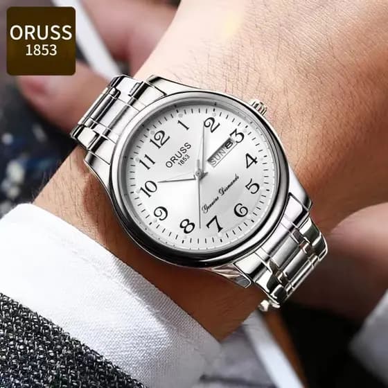 Local do Brasil【‌com caixa‌】ORUSS Quartzo Relógio à Prova D'água Elegante Minimalista Masculino SZ HX