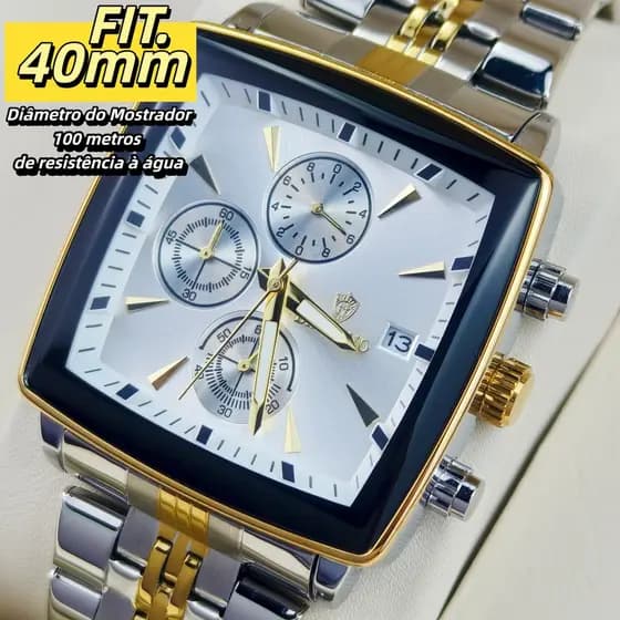 【Local do Brasil】Marca de Luxo BINBOND Relógio de Quartzo Mostrador Grande Masculino Prova D'água 3332 911 B6575