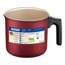 Fervedor Leiteira Caneca Tramontina Turim 12cm 1,1L Alumínio Antiaderente Starflon Max Vermelho