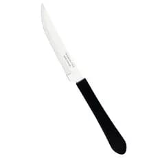 Kit 6, 9, 12 ou 24 Facas Tramontina Leme Para Churrasco Cabo Preto Serra