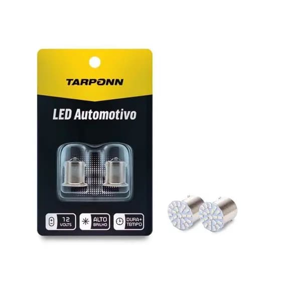 Par Lâmpada Led 67 Ba15s 22 Leds Amarela 1 Polo 12v Tarponn