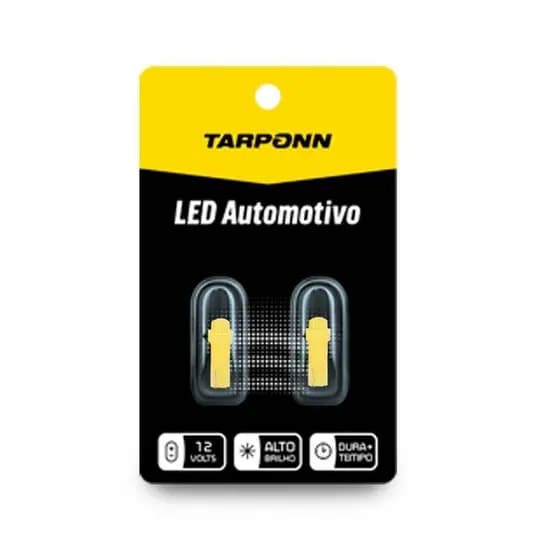 Par Lâmpada Led Pinguinho T5 Cob 12v Amarelo Tarponn