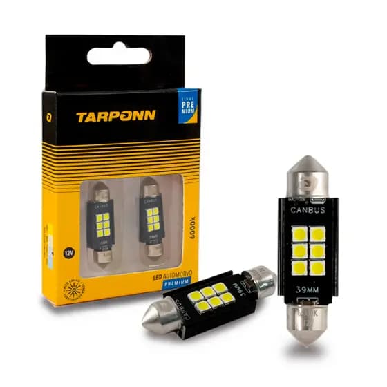 Par Lâmpada Led Torpedo 39mm 12v 6000k Tarponn