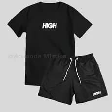 Kit Conjunto Mauricinho Camiseta 100% Algodão e Bermuda Tactel Envio Imediato