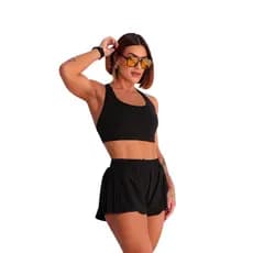 Short Feminino Duplo Frisado Moda Fitness Treino Academia