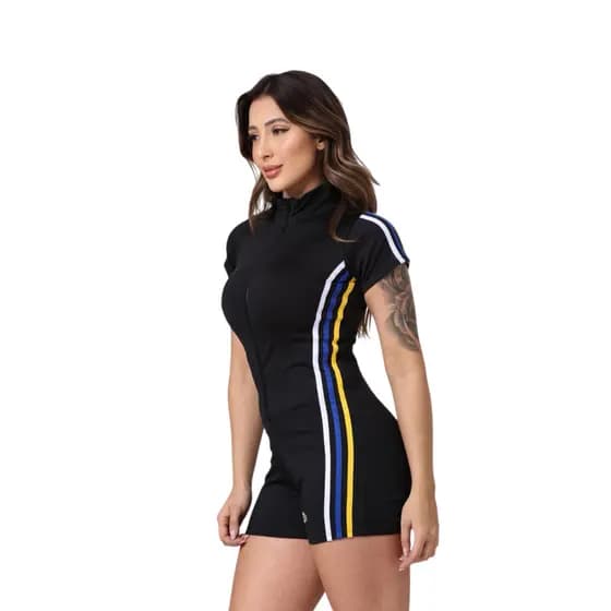 Macaquinho Feminino Shorts em Super Poliamida premium Academia Ciclismo Nataçao