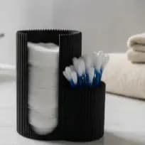 Porta Algodão e Cotonete Organizador Banheiro Maquiagem Cosméticos Acrílico Plástico