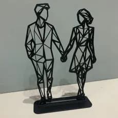 Escultura Casal Abstrato Decorativo – Enfeite Moderno para Sala ou Quarto, Presente Romântico