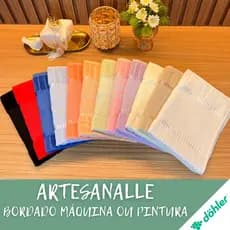 Kit com 3, 6 ou 9 Toalhas Lavabo Artesanalle Dohler, 30x45cm - Para Bordar na Máquina ou Pintura.