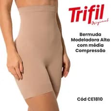 Bermuda Alta Modeladora Trifil AF, Afina Cintura, Modela, Reduz Medidas e Sinais de Celulite CE1810